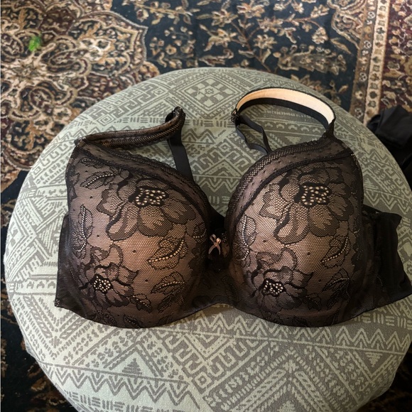 Cacique Bras 40D. EUC full coverage balconette. Leopard lace black - Picture 4 of 6